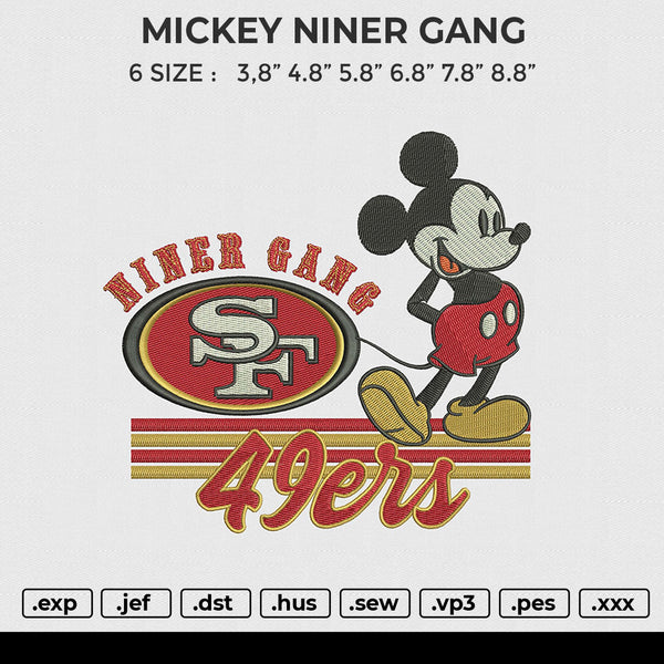 MICKEY NINER GANG Embroidery File 6 size