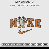 MICKEY ghost Embroidery File 6 size