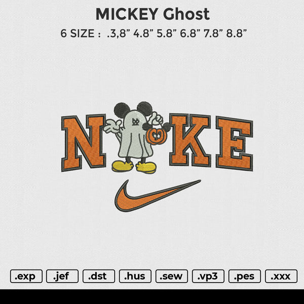 MICKEY ghost Embroidery File 6 size