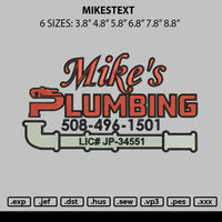 Mikestext Embroidery File 6 sizes