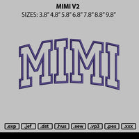 Mimi V2 Embroidery File 6 sizes