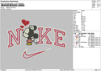 Nike Minnie Kiss Embroidery File 6 sizes