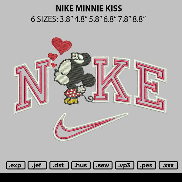 Nike Minnie Kiss Embroidery File 6 sizes