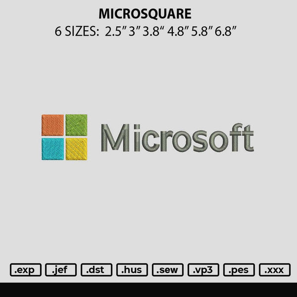 Microsquare Embroidery File 6 sizes