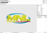 MNL LOGO Embroidery File 6 size