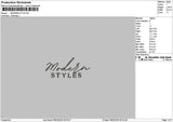Moderntext 02 Embroidery File 6 sizes