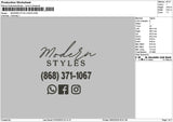 Moderntext 01 Embroidery File 6 sizes
