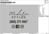 Moderntext 01 Embroidery File 6 sizes