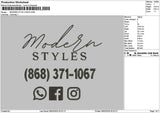 Moderntext 01 Embroidery File 6 sizes
