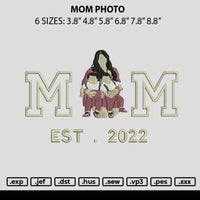 Mom Photo Embroidery File 6 sizes