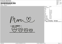 Mom Love Embroidery File 6 sizes