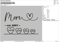 Mom Love Embroidery File 6 sizes