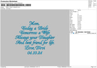 Mom Text 01 Embroidery File 6 sizes