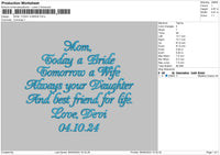 Mom Text 01 Embroidery File 6 sizes