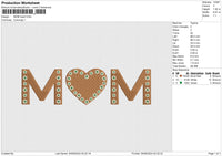 MOM Heart Embroidery File 6 size
