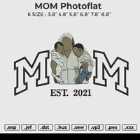 photoflat Embroidery File 6 size