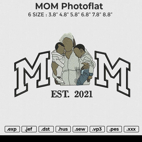photoflat Embroidery File 6 size