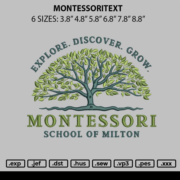 Montessoritext Embroidery File 6 sizes