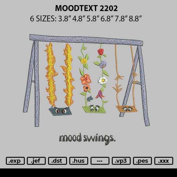 Moodtext 2202 Embroidery File 6 sizes