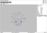 Moon Outline Embroidery File 6 sizes