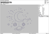 Moon Outline Embroidery File 6 sizes