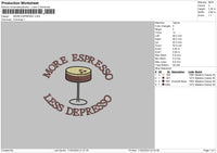 Coffee1105 Embroidery File 6 sizes