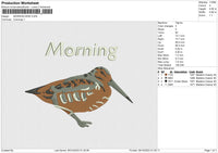 MORNING BIRD Embroidery File 6 size