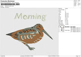 MORNING BIRD Embroidery File 6 size