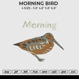 MORNING BIRD Embroidery File 6 size