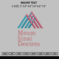 Mount text Embroidery File 6 sizes