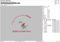 Mujerestext Embroidery File 6 sizes