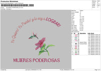 Mujerestext Embroidery File 6 sizes