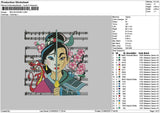 Mulan2106 Embroidery File 6 sizes