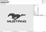 MUSTANG Embroidery File 6 size