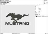 MUSTANG Embroidery File 6 size