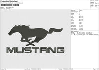 MUSTANG Embroidery File 6 size