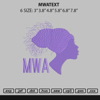 Mwatext Embroidery FIle 6 sizes