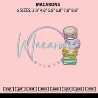 Macarons Embroidery File 6 sizes