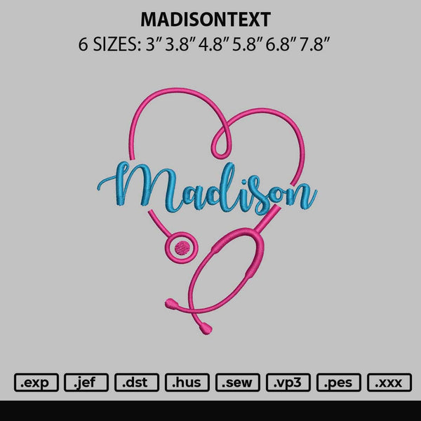 Madisontext Embroidery File 6 sizes