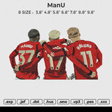 ManU Embroidery File 6 size