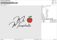 Maraschiello apple Embroidery File 6 size