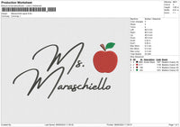 Maraschiello apple Embroidery File 6 size