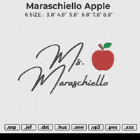 Maraschiello apple Embroidery File 6 size