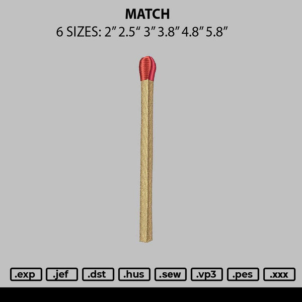 Match Embroidery File 6 sizes