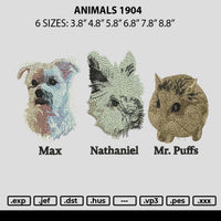 Animals 1904 Embroidery File 6 sizes