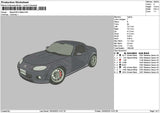 Grey Car 1503 Embroidery File 6 sizes