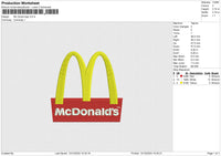 Mc Donal logo Embroidery File 9 size