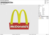 Mc Donal logo Embroidery File 9 size
