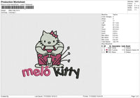 Mello Kitty Embroidery File 6 size