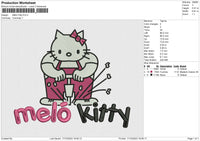 Mello Kitty Embroidery File 6 size